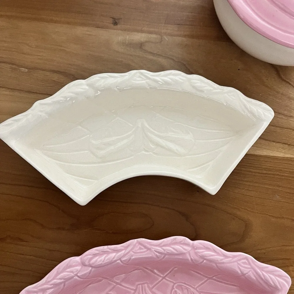 Vintage Mid Century Hoenig of California‎ Ceramic Lazy Susan Serving Set 6 Piece